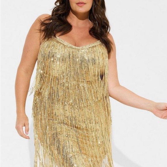 NWT Mimi Sequin Fringe Layer Dress from Torrid - Picture 2 of 5